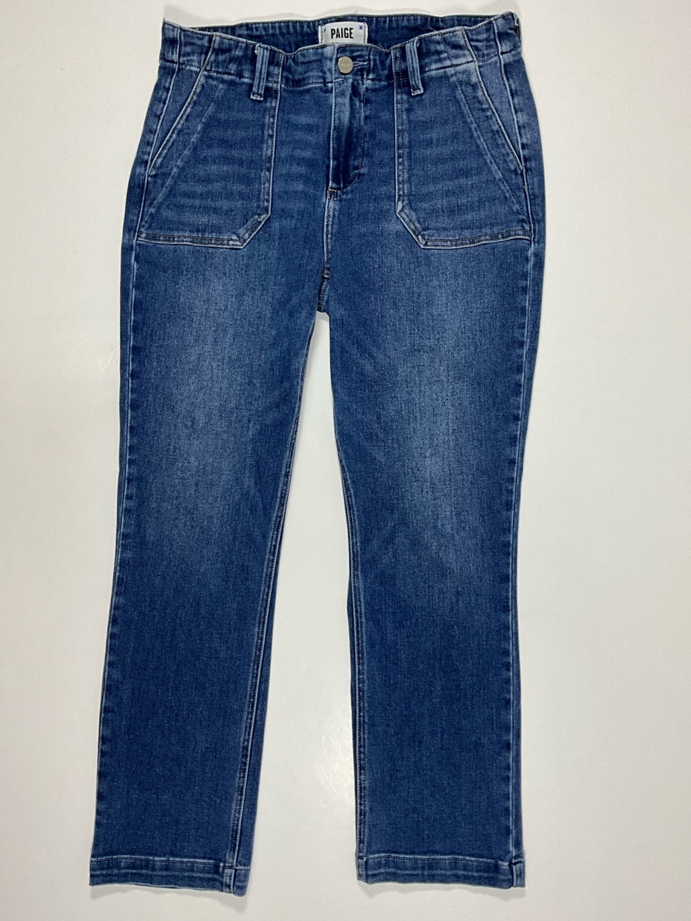 PAIGE Mayslie Straight Leg Women's Jeans Size 29 Utility Patch Pockets